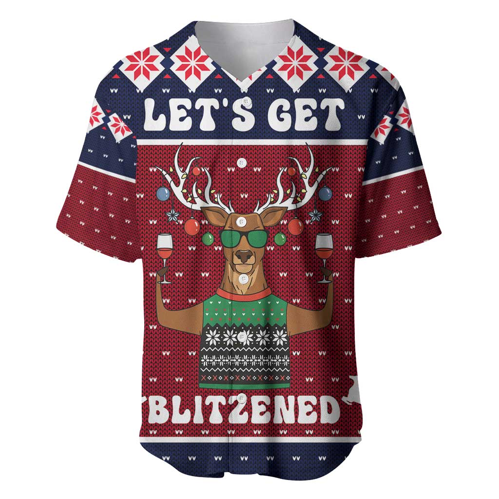 Lets Get Slouchy Christmas Baseball Jersey Funny Xmas Holiday Patterns - Wonder Print Shop