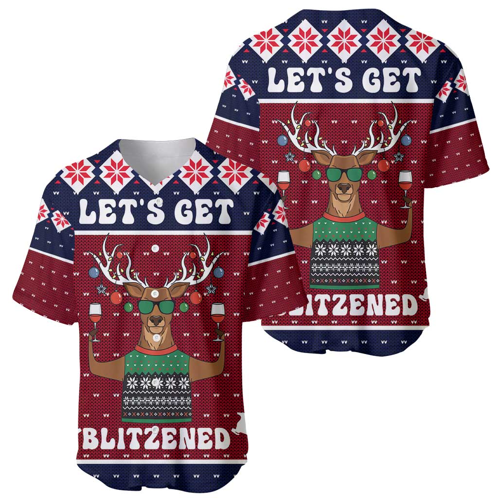 Lets Get Slouchy Christmas Baseball Jersey Funny Xmas Holiday Patterns - Wonder Print Shop