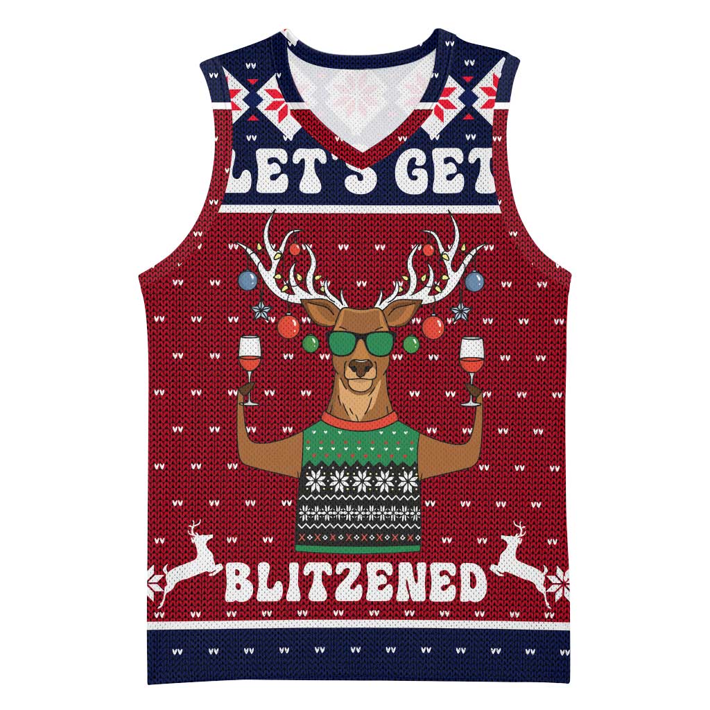 Lets Get Slouchy Christmas Basketball Jersey Funny Xmas Holiday Patterns - Wonder Print Shop