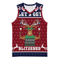 Lets Get Slouchy Christmas Basketball Jersey Funny Xmas Holiday Patterns - Wonder Print Shop