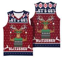 Lets Get Slouchy Christmas Basketball Jersey Funny Xmas Holiday Patterns - Wonder Print Shop