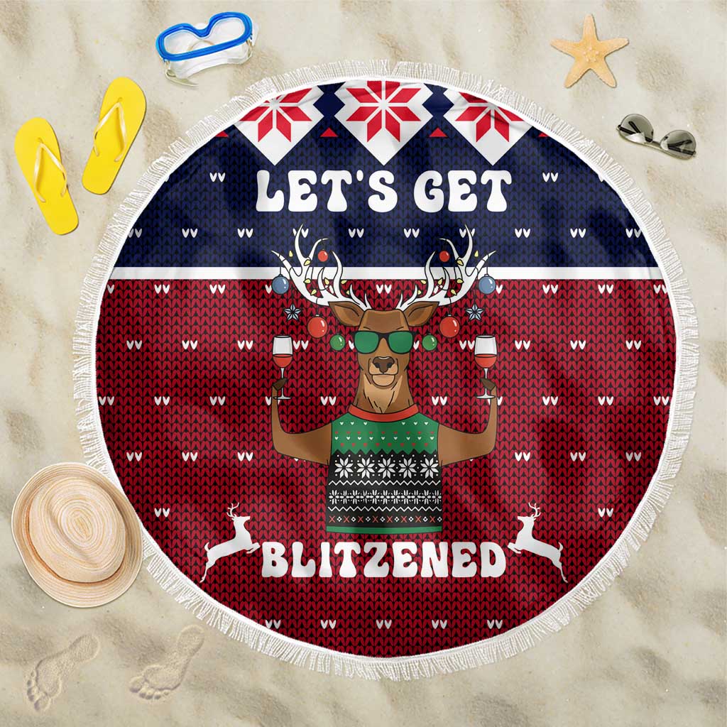 Lets Get Slouchy Christmas Beach Blanket Funny Xmas Holiday Patterns - Wonder Print Shop