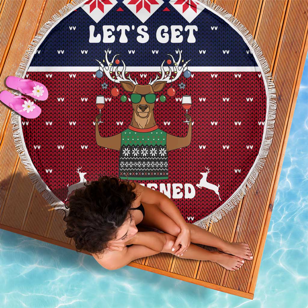 Lets Get Slouchy Christmas Beach Blanket Funny Xmas Holiday Patterns - Wonder Print Shop