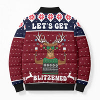 Lets Get Slouchy Christmas Bomber Puffer Jacket Funny Xmas Holiday Patterns - Wonder Print Shop