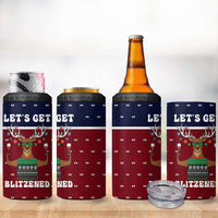 Lets Get Slouchy Christmas 4 in 1 Can Cooler Tumbler Funny Xmas Holiday Patterns - Wonder Print Shop