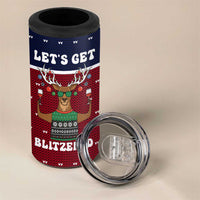 Lets Get Slouchy Christmas 4 in 1 Can Cooler Tumbler Funny Xmas Holiday Patterns - Wonder Print Shop