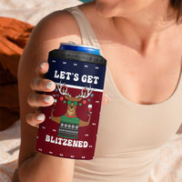 Lets Get Slouchy Christmas 4 in 1 Can Cooler Tumbler Funny Xmas Holiday Patterns - Wonder Print Shop