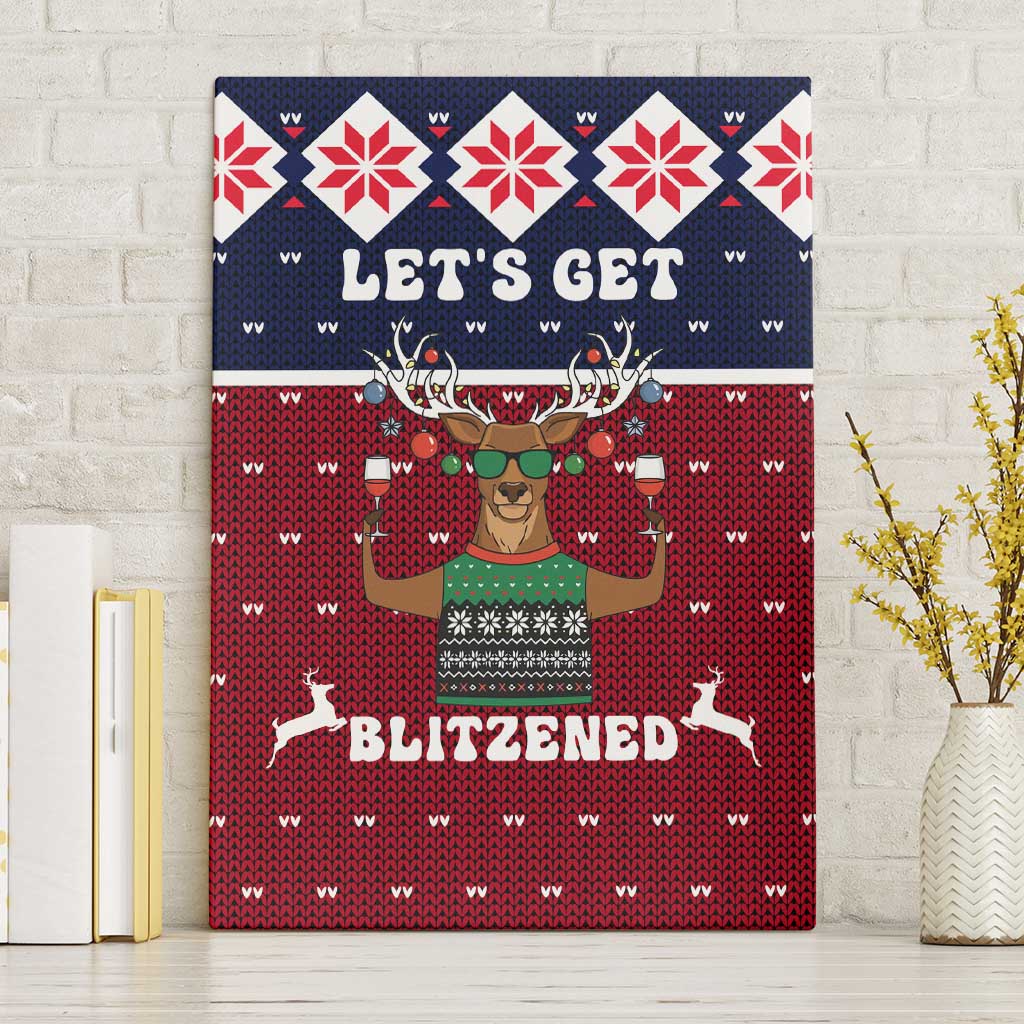 Lets Get Slouchy Christmas Canvas Wall Art Funny Xmas Holiday Patterns - Wonder Print Shop