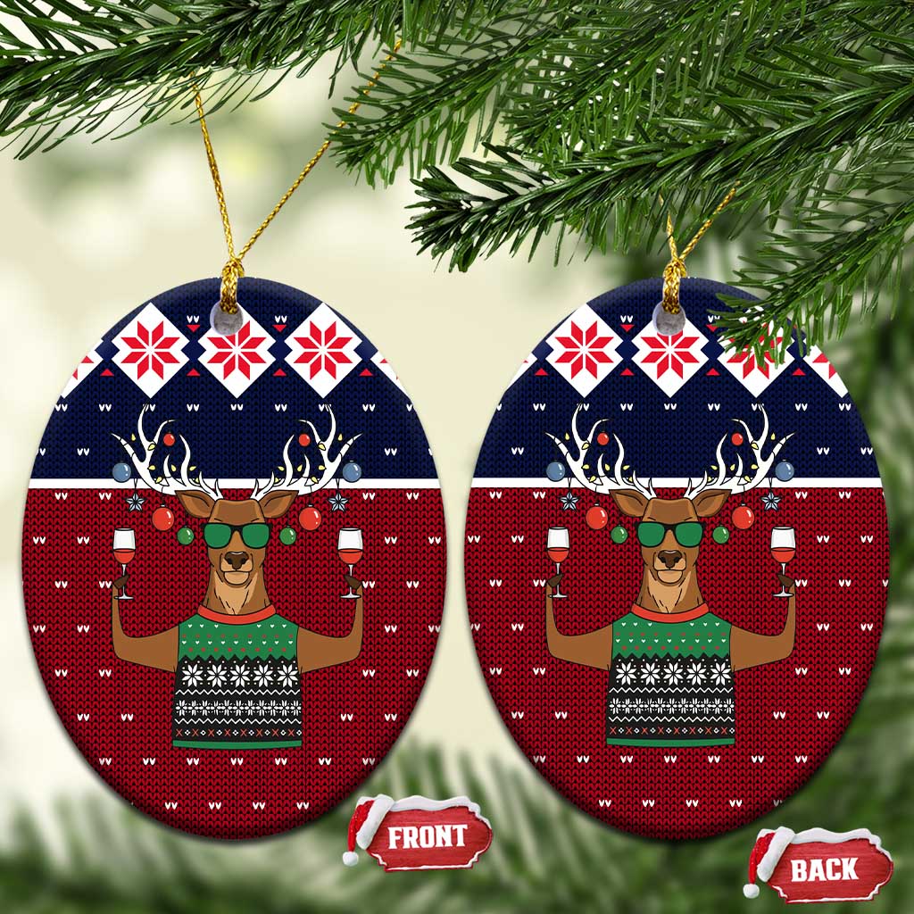 Lets Get Slouchy Christmas Ceramic Ornament Funny Xmas Holiday Patterns - Wonder Print Shop