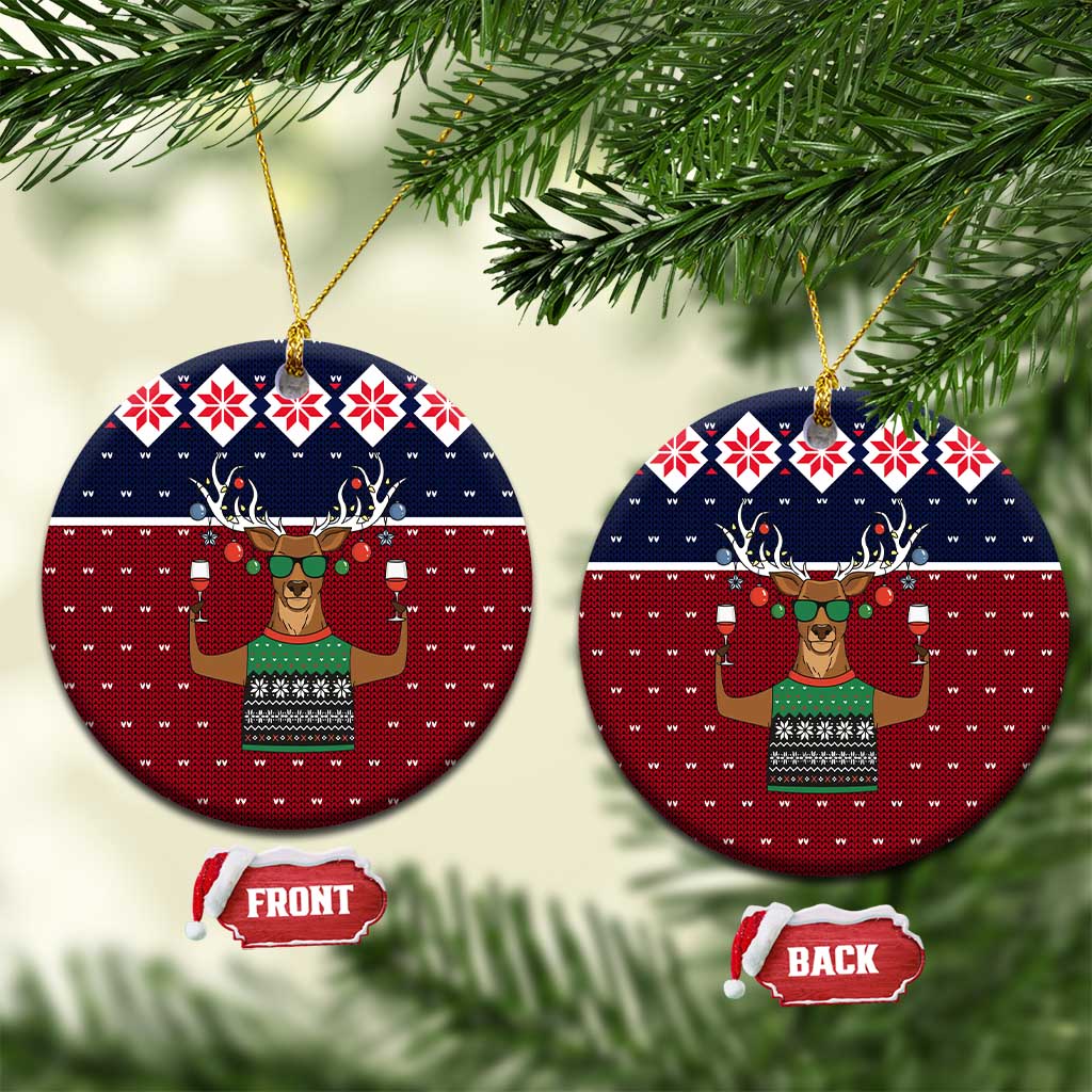 Lets Get Slouchy Christmas Ceramic Ornament Funny Xmas Holiday Patterns - Wonder Print Shop