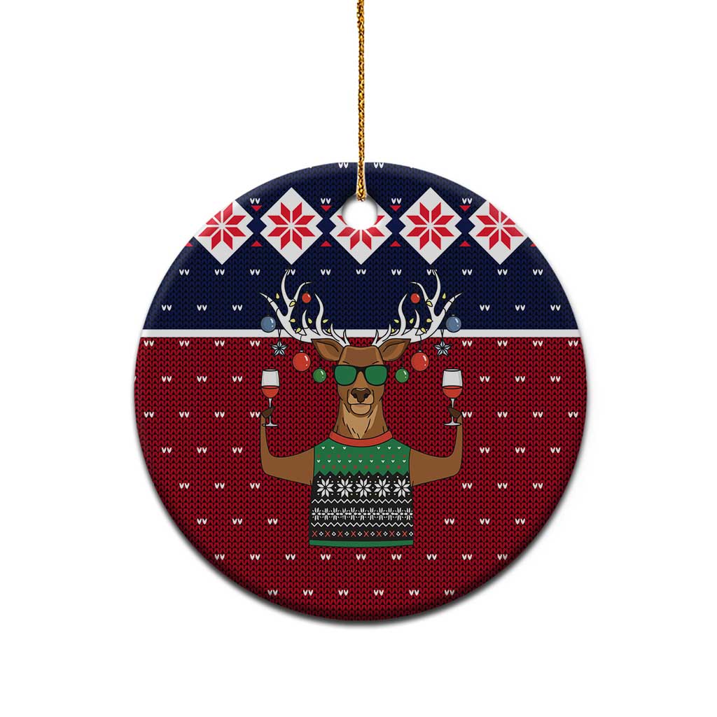 Lets Get Slouchy Christmas Ceramic Ornament Funny Xmas Holiday Patterns - Wonder Print Shop