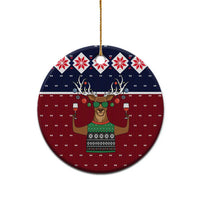 Lets Get Slouchy Christmas Ceramic Ornament Funny Xmas Holiday Patterns - Wonder Print Shop