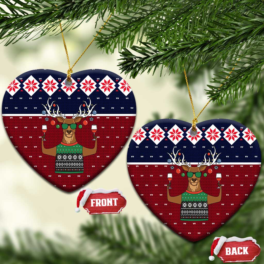 Lets Get Slouchy Christmas Ceramic Ornament Funny Xmas Holiday Patterns - Wonder Print Shop