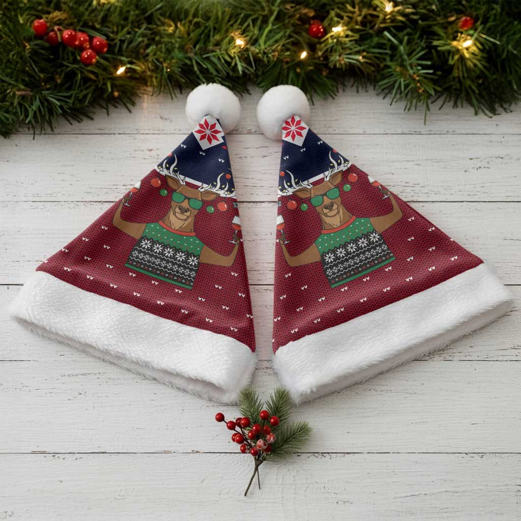 Lets Get Slouchy Christmas Santa Hat Funny Xmas Holiday Patterns - Wonder Print Shop