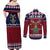 Lets Get Slouchy Christmas Couples Matching Off Shoulder Maxi Dress and Long Sleeve Button Shirt Funny Xmas Holiday Patterns - Wonder Print Shop