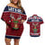Lets Get Slouchy Christmas Couples Matching Off Shoulder Short Dress and Hawaiian Shirt Funny Xmas Holiday Patterns - Wonder Print Shop