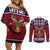 Lets Get Slouchy Christmas Couples Matching Off Shoulder Short Dress and Long Sleeve Button Shirt Funny Xmas Holiday Patterns - Wonder Print Shop