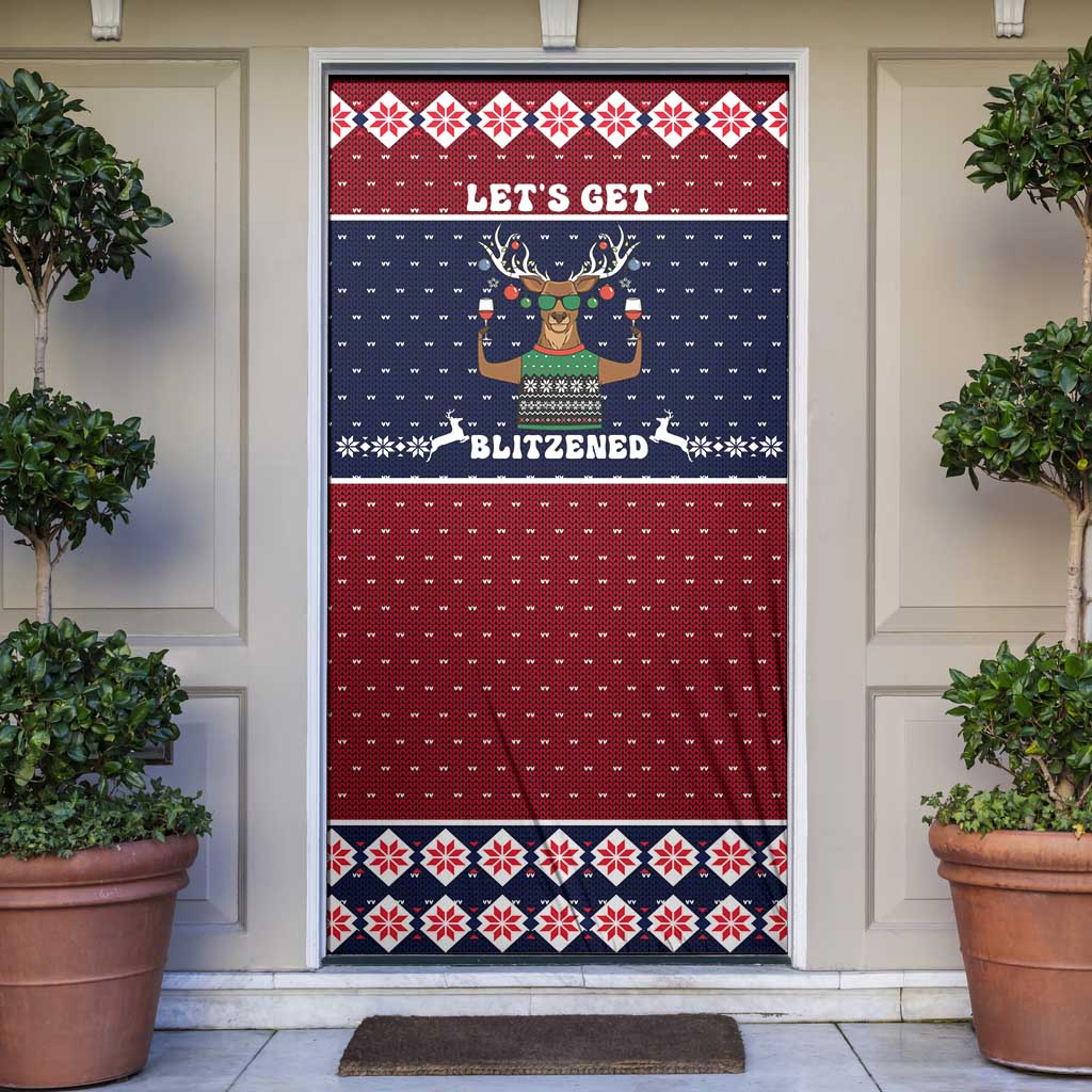 Lets Get Slouchy Christmas Door Cover Funny Xmas Holiday Patterns - Wonder Print Shop