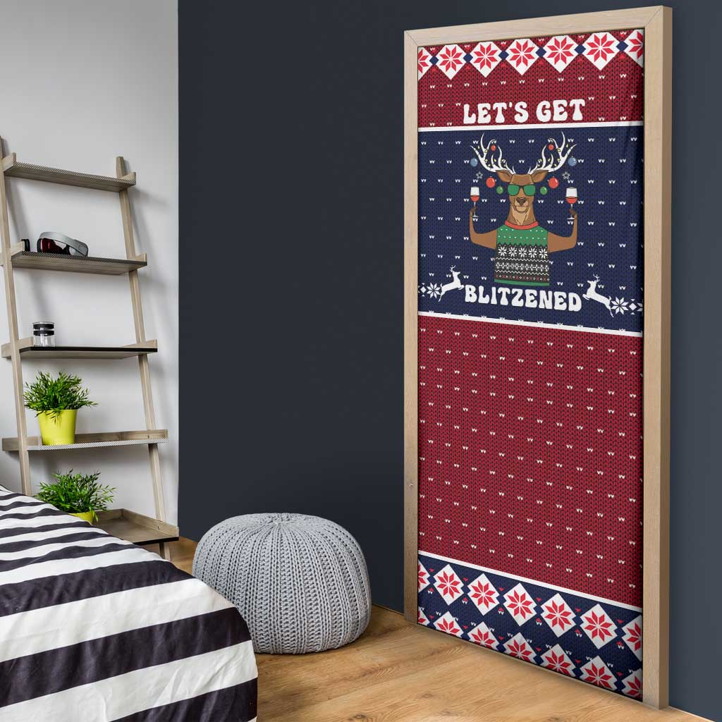 Lets Get Slouchy Christmas Door Cover Funny Xmas Holiday Patterns - Wonder Print Shop