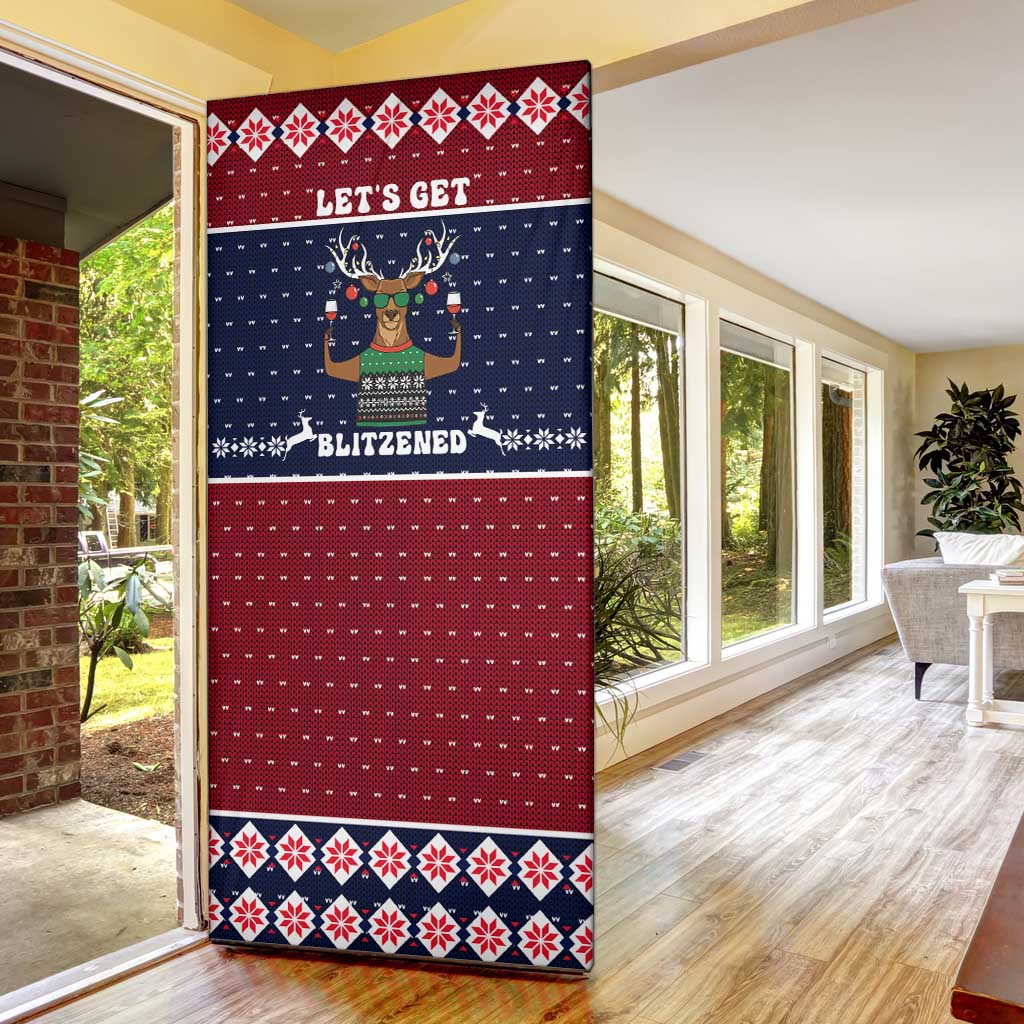 Lets Get Slouchy Christmas Door Cover Funny Xmas Holiday Patterns - Wonder Print Shop