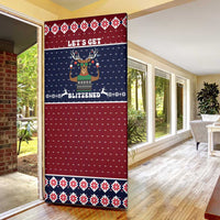Lets Get Slouchy Christmas Door Cover Funny Xmas Holiday Patterns - Wonder Print Shop