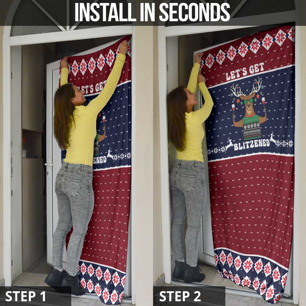 Lets Get Slouchy Christmas Door Cover Funny Xmas Holiday Patterns - Wonder Print Shop