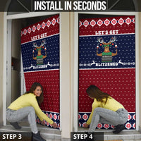 Lets Get Slouchy Christmas Door Cover Funny Xmas Holiday Patterns - Wonder Print Shop