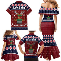 Lets Get Slouchy Christmas Family Matching Mermaid Dress and Hawaiian Shirt Funny Xmas Holiday Patterns - Wonder Print Shop