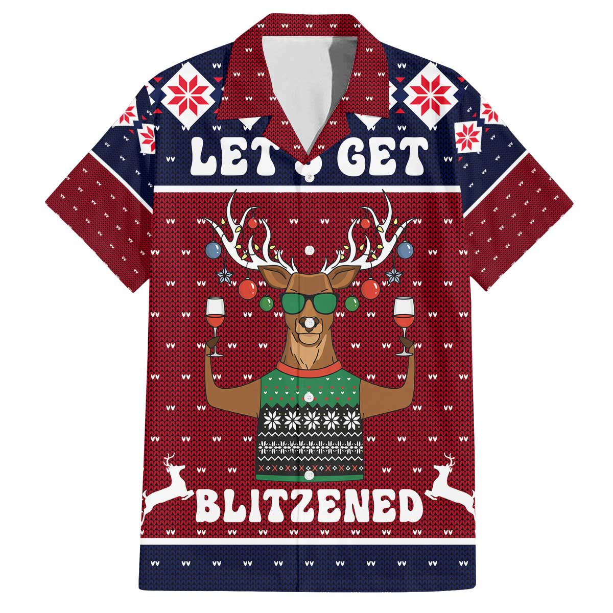Lets Get Slouchy Christmas Family Matching Off The Shoulder Long Sleeve Dress and Hawaiian Shirt Funny Xmas Holiday Patterns - Wonder Print Shop