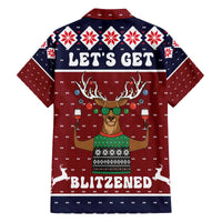Lets Get Slouchy Christmas Family Matching Off The Shoulder Long Sleeve Dress and Hawaiian Shirt Funny Xmas Holiday Patterns - Wonder Print Shop