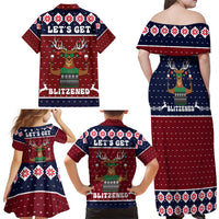 Lets Get Slouchy Christmas Family Matching Off Shoulder Maxi Dress and Hawaiian Shirt Funny Xmas Holiday Patterns - Wonder Print Shop