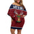 Lets Get Slouchy Christmas Family Matching Off Shoulder Short Dress and Hawaiian Shirt Funny Xmas Holiday Patterns - Wonder Print Shop