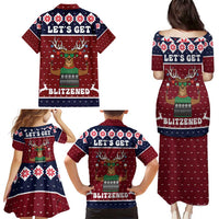 Lets Get Slouchy Christmas Family Matching Puletasi and Hawaiian Shirt Funny Xmas Holiday Patterns - Wonder Print Shop