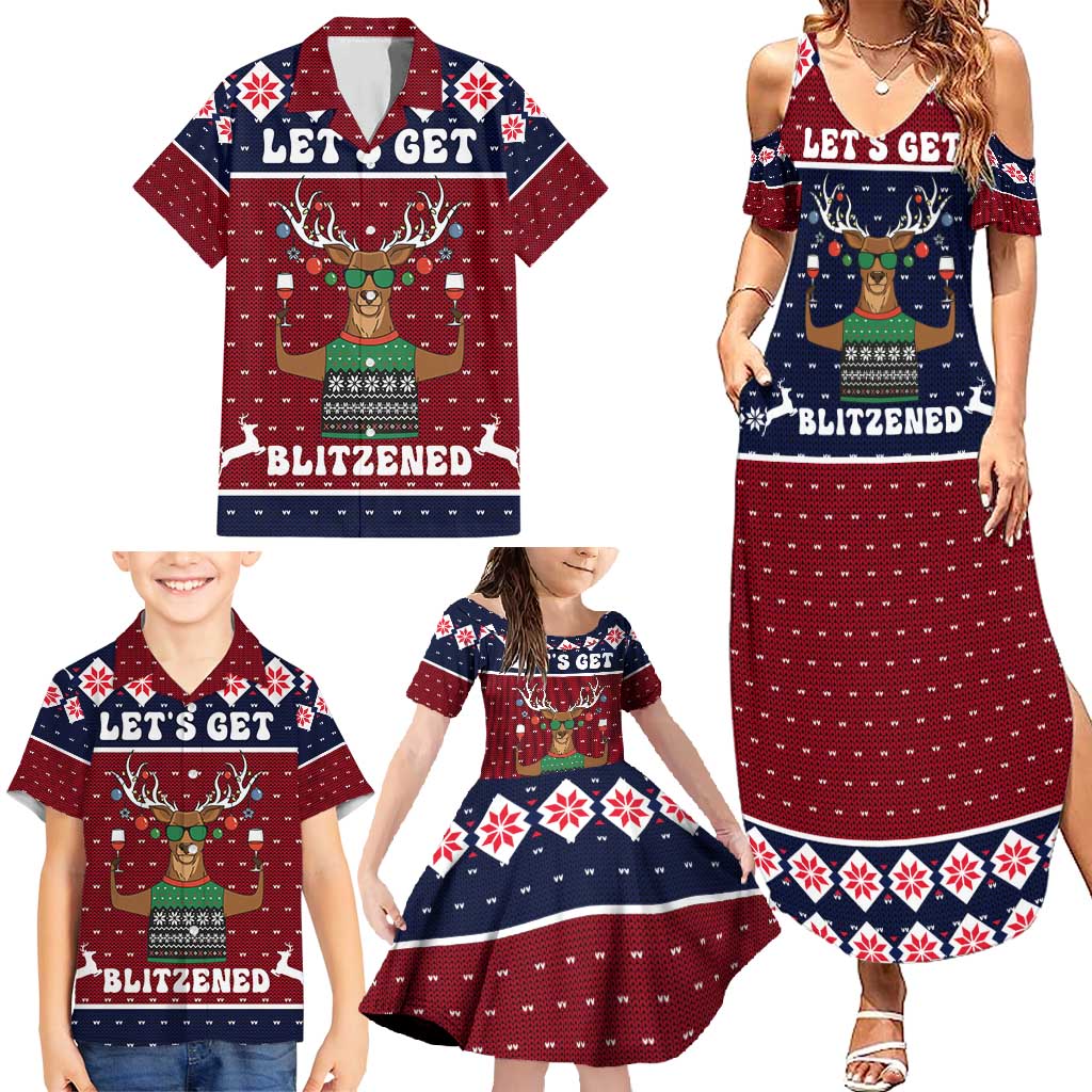 Lets Get Slouchy Christmas Family Matching Summer Maxi Dress and Hawaiian Shirt Funny Xmas Holiday Patterns - Wonder Print Shop