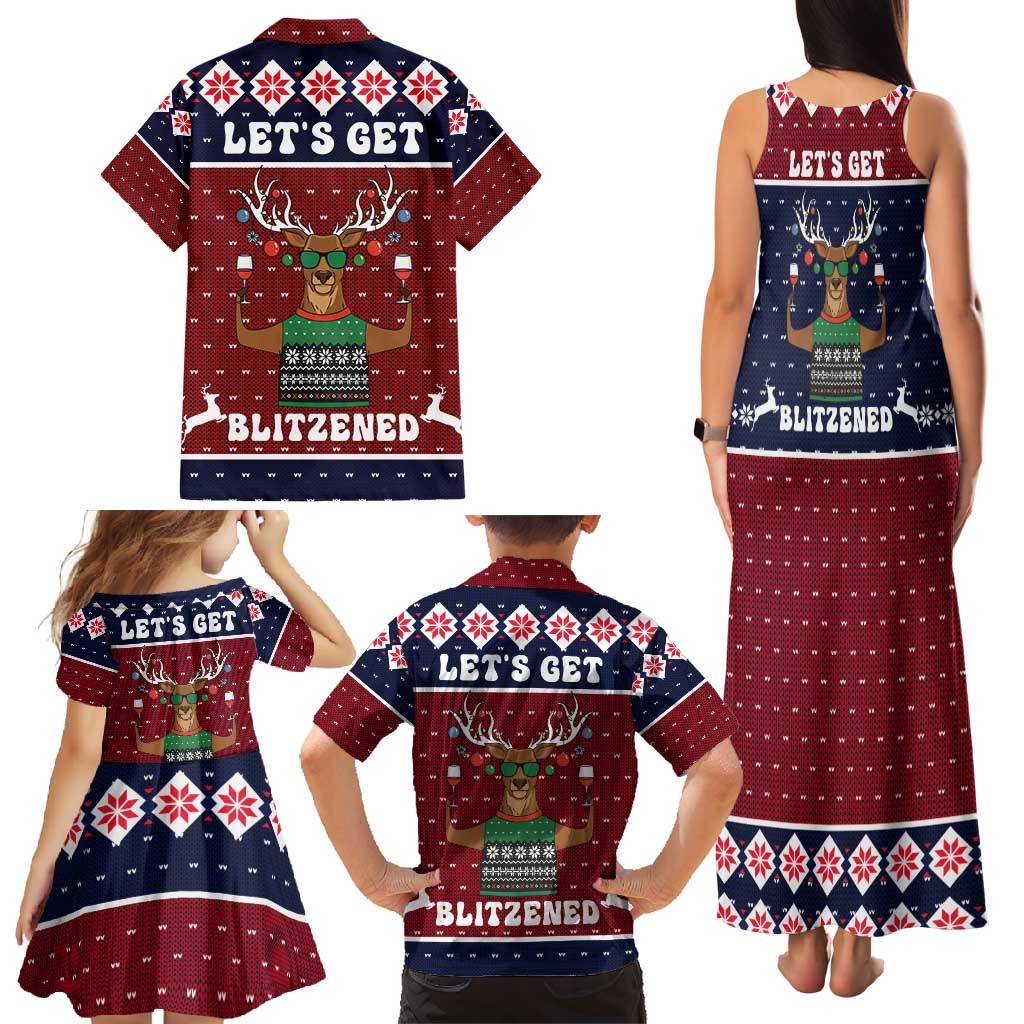 Lets Get Slouchy Christmas Family Matching Tank Maxi Dress and Hawaiian Shirt Funny Xmas Holiday Patterns - Wonder Print Shop