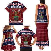 Lets Get Slouchy Christmas Family Matching Tank Maxi Dress and Hawaiian Shirt Funny Xmas Holiday Patterns - Wonder Print Shop