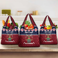 Lets Get Slouchy Christmas Grocery Bag Funny Xmas Holiday Patterns - Wonder Print Shop