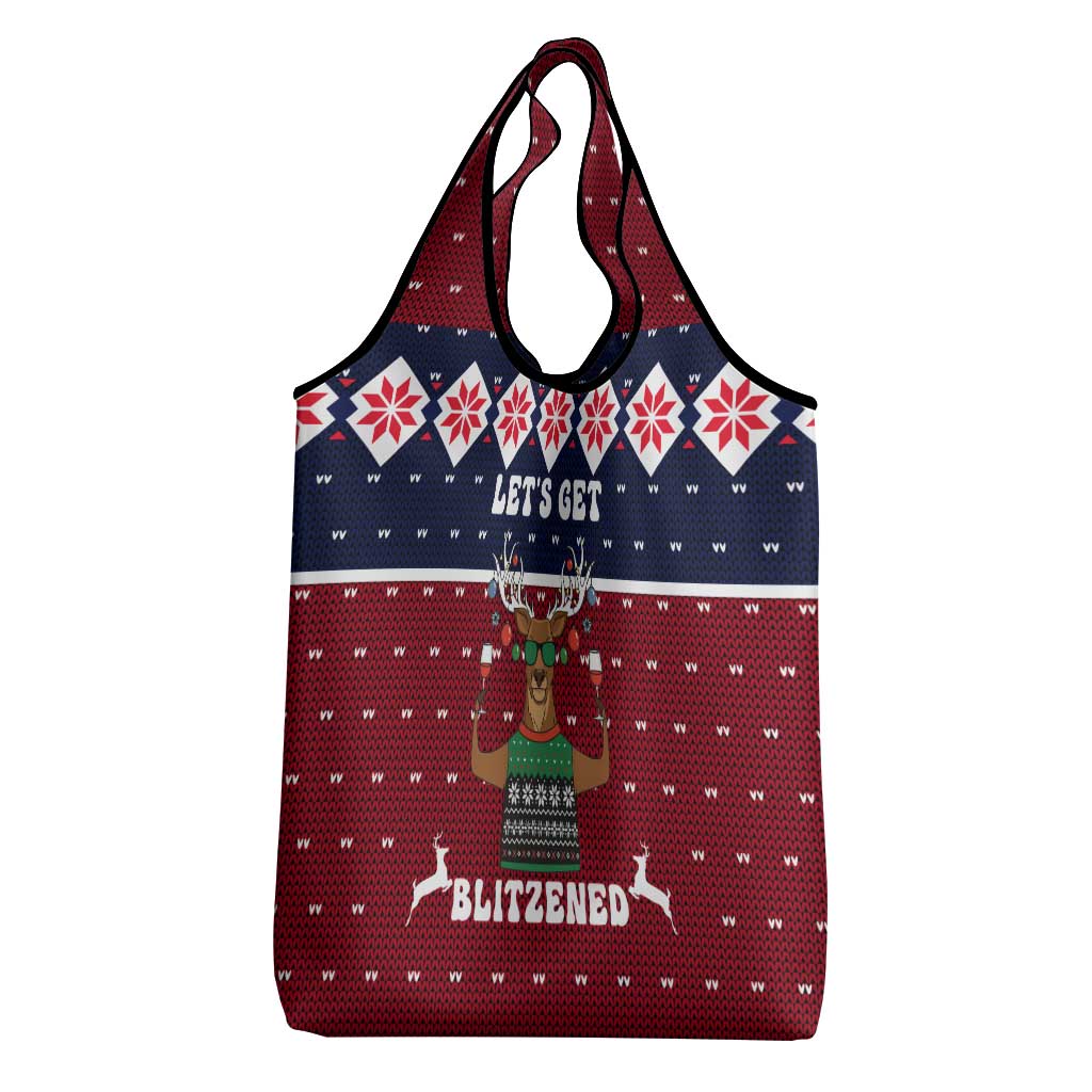 Lets Get Slouchy Christmas Grocery Bag Funny Xmas Holiday Patterns - Wonder Print Shop