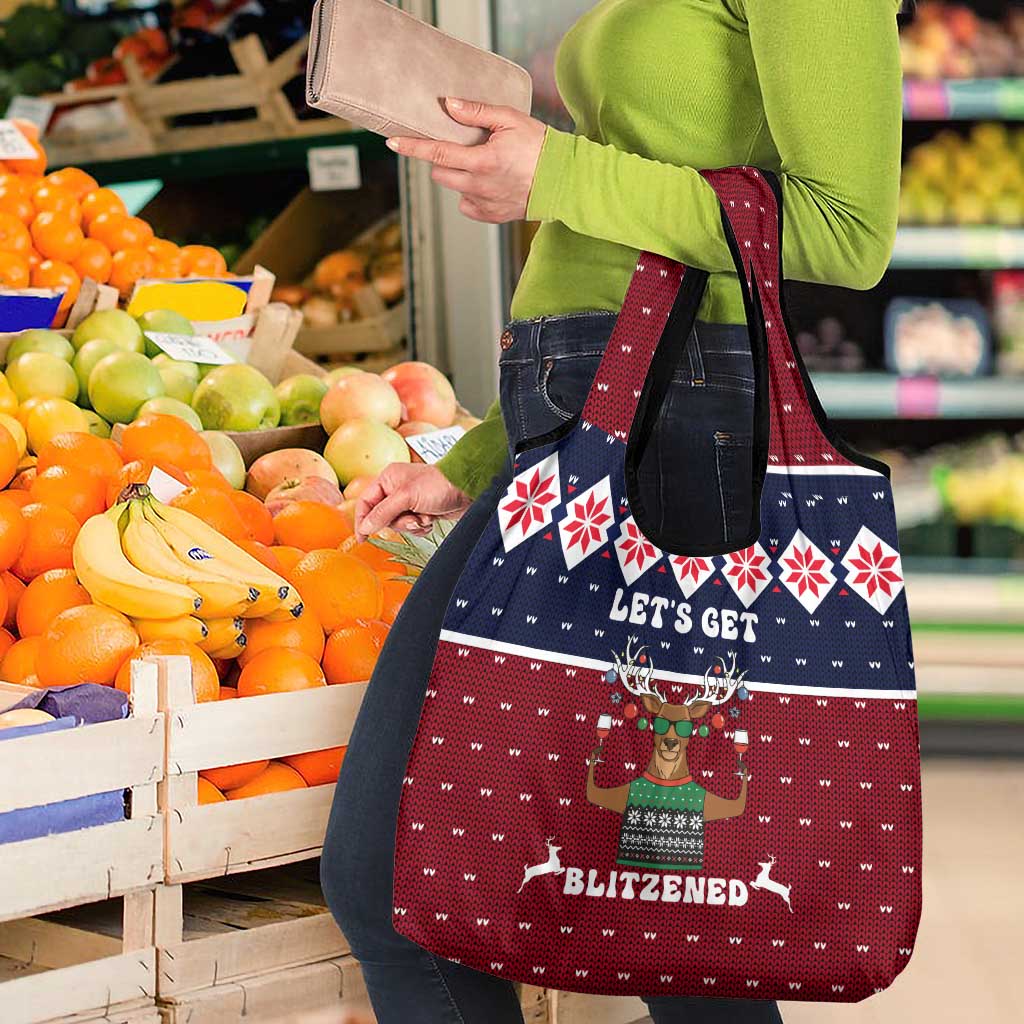 Lets Get Slouchy Christmas Grocery Bag Funny Xmas Holiday Patterns - Wonder Print Shop