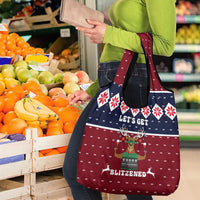 Lets Get Slouchy Christmas Grocery Bag Funny Xmas Holiday Patterns - Wonder Print Shop