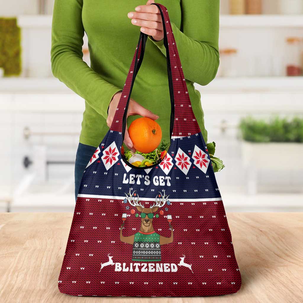 Lets Get Slouchy Christmas Grocery Bag Funny Xmas Holiday Patterns - Wonder Print Shop