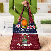 Lets Get Slouchy Christmas Grocery Bag Funny Xmas Holiday Patterns - Wonder Print Shop