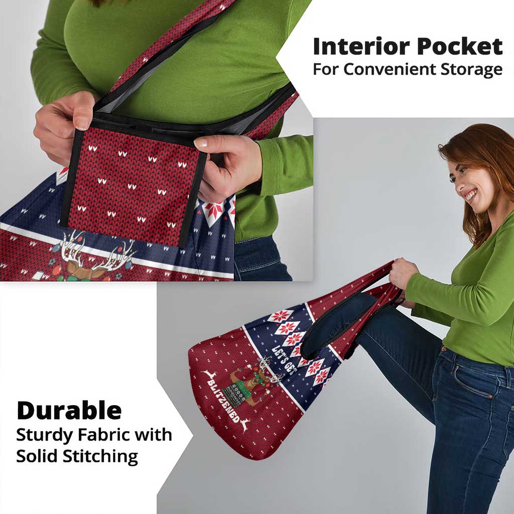 Lets Get Slouchy Christmas Grocery Bag Funny Xmas Holiday Patterns - Wonder Print Shop