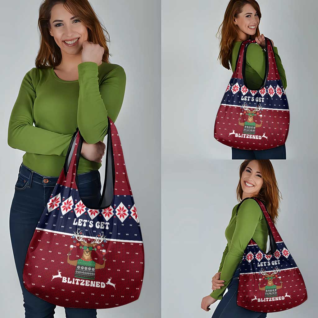 Lets Get Slouchy Christmas Grocery Bag Funny Xmas Holiday Patterns - Wonder Print Shop