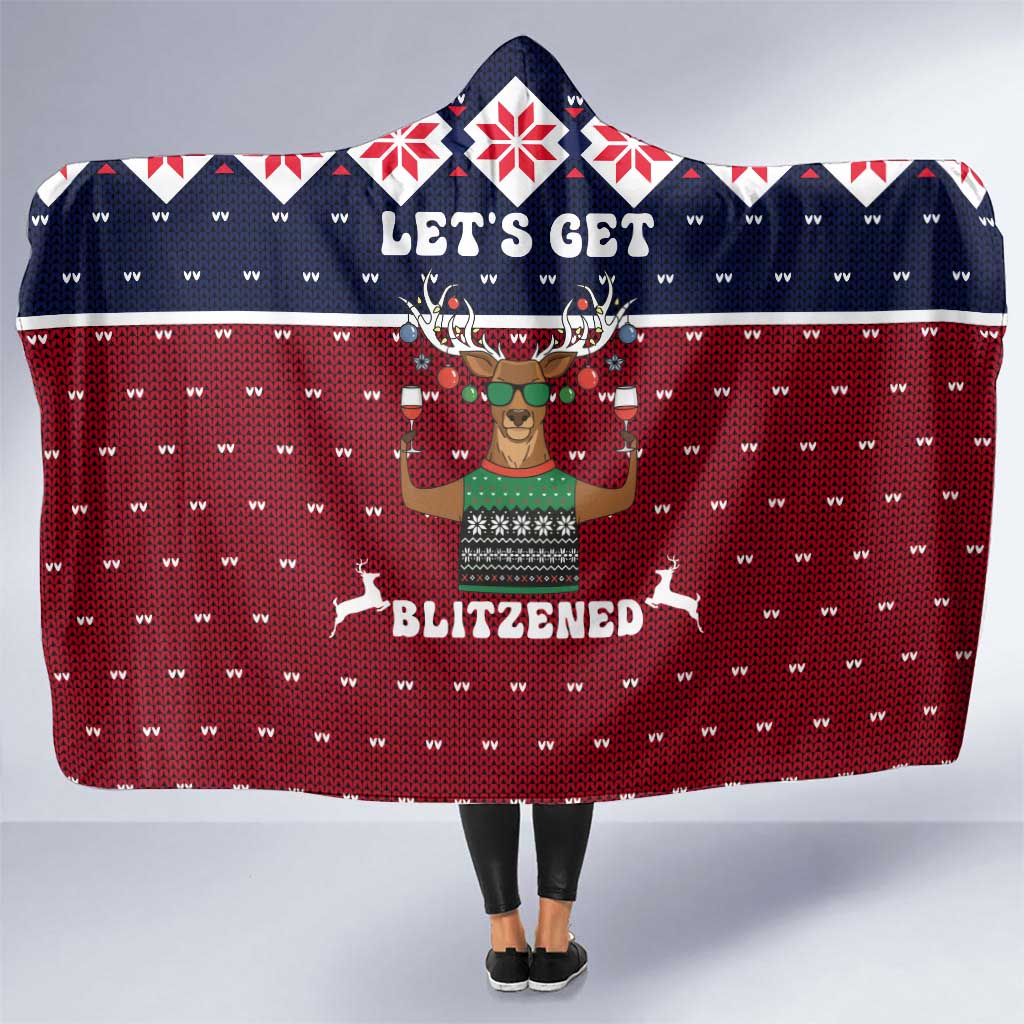 Lets Get Slouchy Christmas Hooded Blanket Funny Xmas Holiday Patterns - Wonder Print Shop