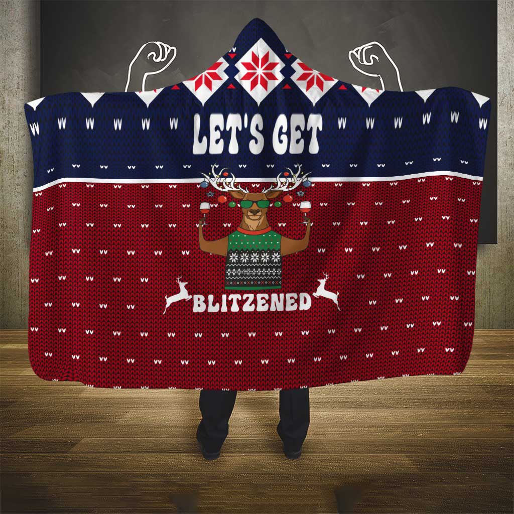 Lets Get Slouchy Christmas Hooded Blanket Funny Xmas Holiday Patterns - Wonder Print Shop