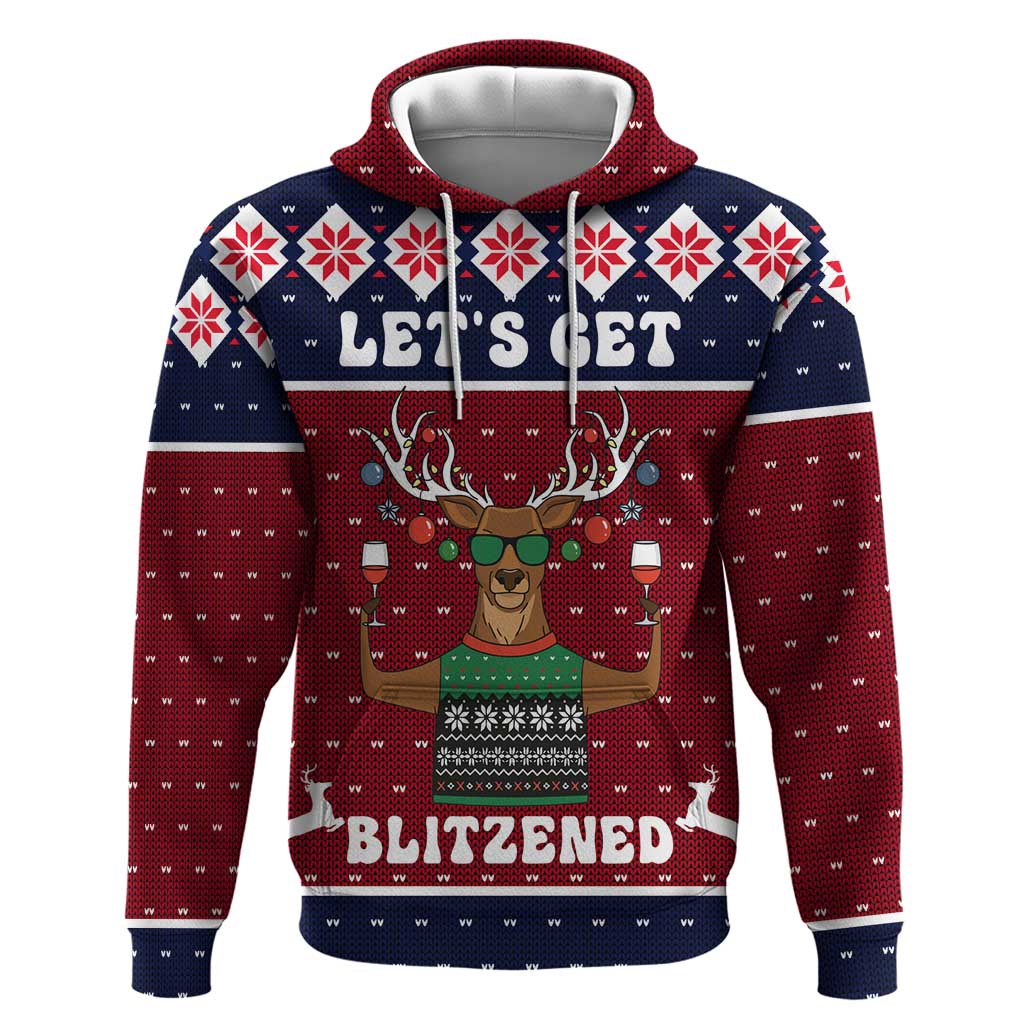 Lets Get Slouchy Christmas Hoodie Funny Xmas Holiday Patterns - Wonder Print Shop