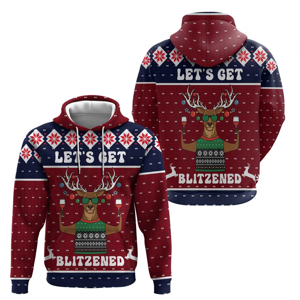 Lets Get Slouchy Christmas Hoodie Funny Xmas Holiday Patterns - Wonder Print Shop