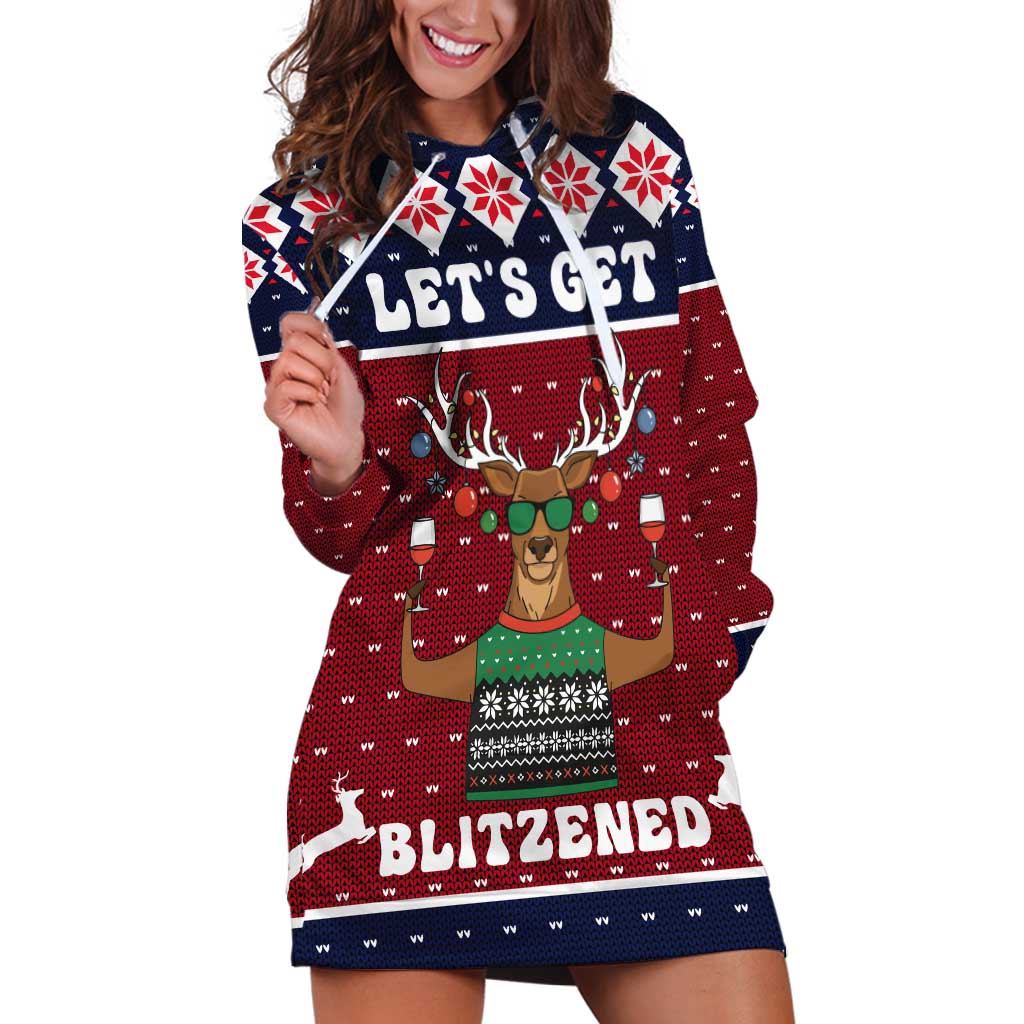 Lets Get Slouchy Christmas Hoodie Dress Funny Xmas Holiday Patterns - Wonder Print Shop