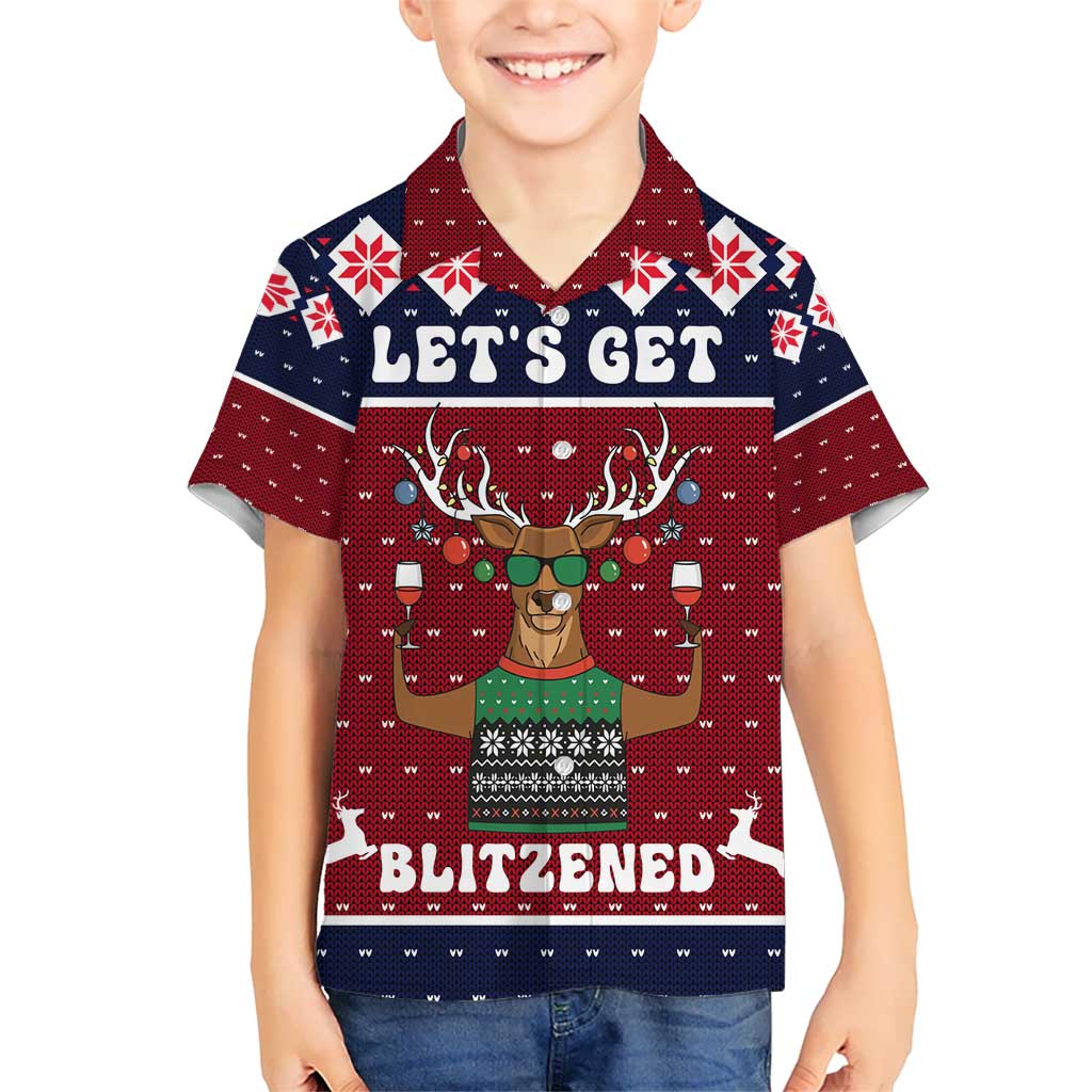 Lets Get Slouchy Christmas Kid Hawaiian Shirt Funny Xmas Holiday Patterns - Wonder Print Shop